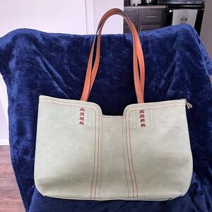 Montana West Sage Green and Brown Tote Bag
